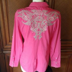 ROAR BUTTON DOWN LONGSLEEVED TOP